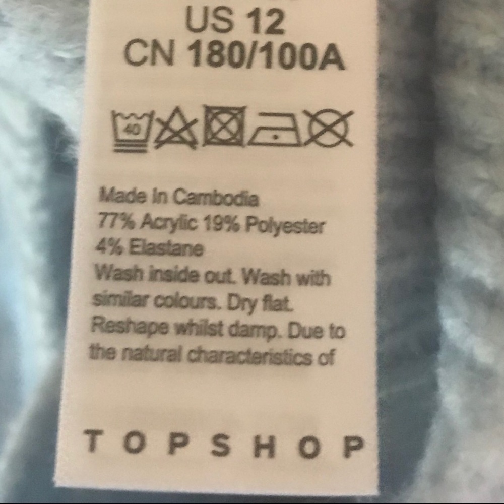 Topshop blue long oversized sleeved sweater - Picture 7 of 7